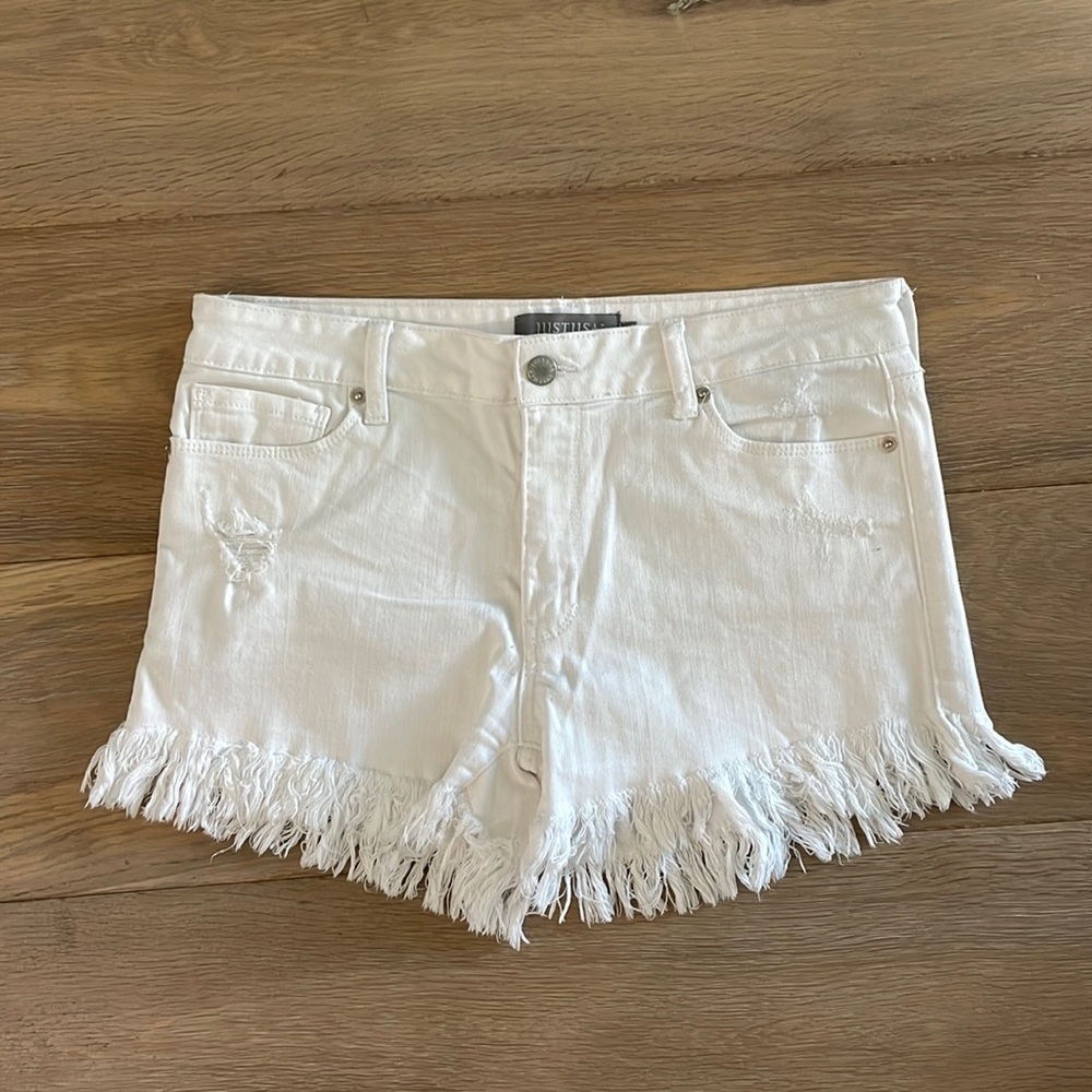 JustUSA white shorts with fringe